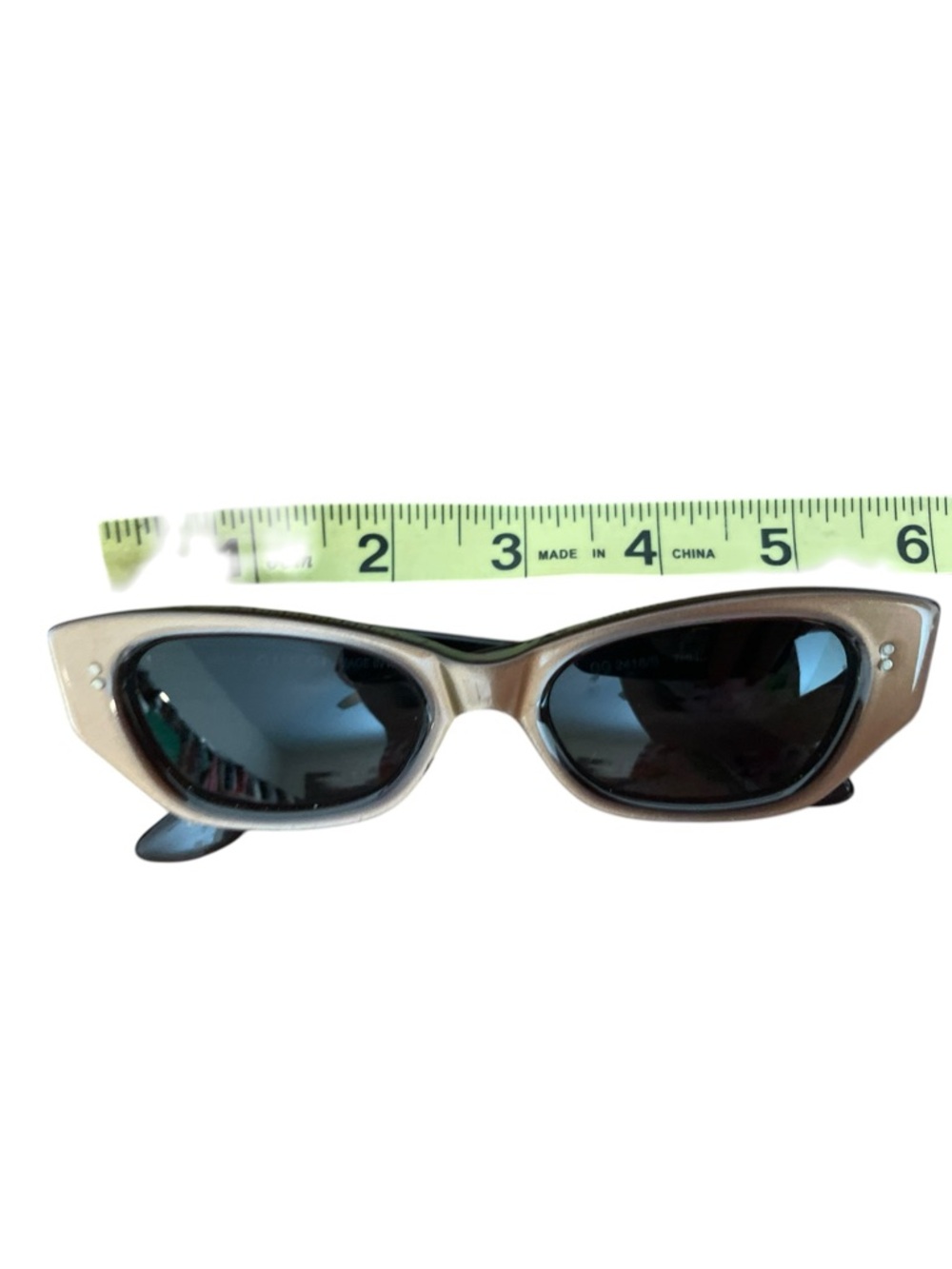 GUCCI 90s vintage GG 2418/S Sunglasses ELONGATED Cat Eye Rose Gold Brown lenses - Picture 14 of 16